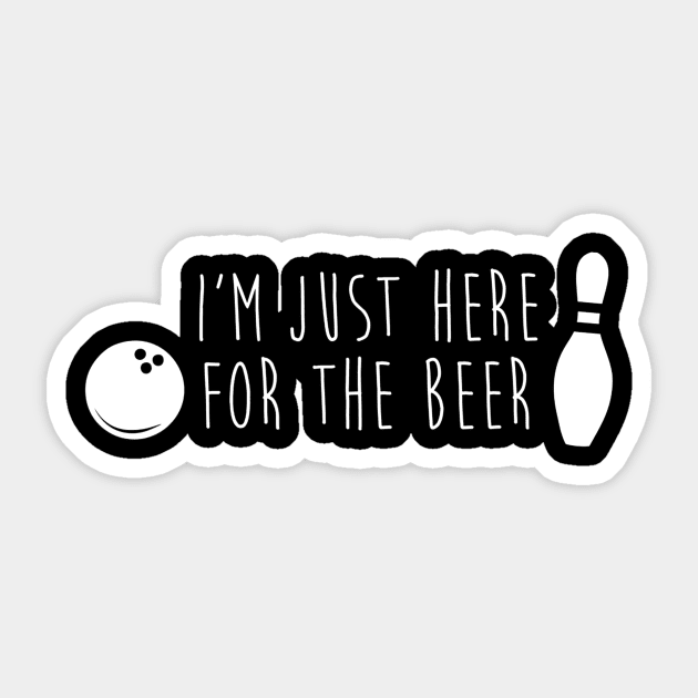 Im Here for the Beer Bowling Funny Cute Bowler League Gift Sticker by gogusajgm